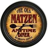 Matzen 's Family Diner Black Cascading Pub Style Wall Clock