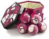 Review Dennis East  / 14-Piece Vintage Red Snowmen Decoupage Christmas Ball Ornament Set
