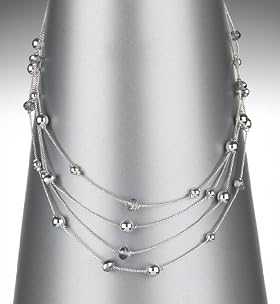 Silver Plated Multi-Strand Beaded Necklace