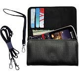 Black Purse Hand Bag Case for the Kyocera Solo E4000 with both a hand and shoulder loop option - a unique Gomadic design
