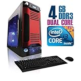 CybertronPC X-Sniper SIAN11202BUBRL, Black/Red, Intel Core i3 Dual Core (2. ....