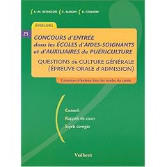 Concours d'entr�e en instituts d'AS/AP : Questions de culture g�n�rale (Epreuve orale d'admission)