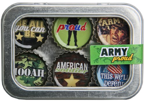 Army Bottle Cap 6 pc Magnet Set w/ Case