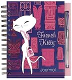 French Kitty in Oui, Oui, Waikiki Wire-o Bound Journal with Pen