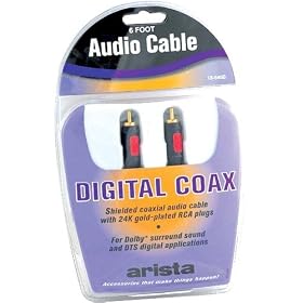 Arista 18-5460 6-foot coaxial digital audio cable by Arista