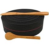 BambooMN Brand - Two-Inch Latex Elasbelt Webbing for Chair Repair - 40' Roll - Includes Bamboo Spice Spoon and Bamboo Spreader