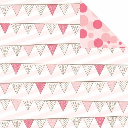 Imaginisce MBG400-503 My Baby Girl Double-Sided Cardstock 12 in. X12 in. -Banners - 25 Sheets