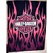 Harley Davidson Pink Logo Fleece Blanket