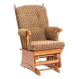 Cushion Arm Post-Back Glider- Brown Diamond/ Light Oak