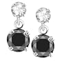 14k White Gold Black and White Diamond Dangle Earrings (1/2 cttw, J-K Color, I2-I3 Clarity)