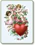 Item 12032 Victorian Style Valentine's Day Cupids Heart Plaque