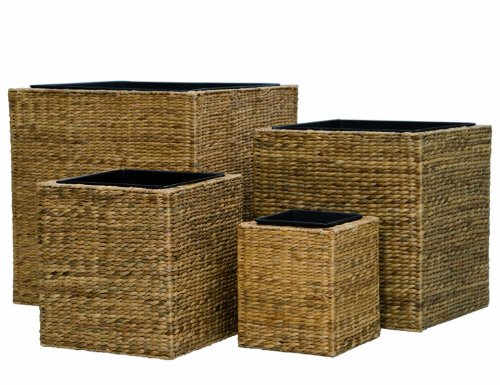 Siena Garden K&uuml;bel Luzern 38x38cm H 40cm, schwarz rope Preisvergleich