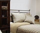 Park B. Smith Eco Vegetable Check Duvet Cover, Natural/Celadon/Mineral, Ful ....