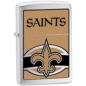 ZIPPO - Briquet collection NFL New Orleans Saints - chrome brush - Made in USA - #24629