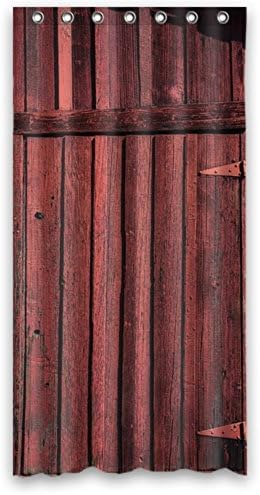 Custom Old Red Barn Door Waterproof Polyester Fabric Bathroom Shower Curtain 48" by 72"