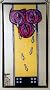 Three Roses and Dew Drops By Charles Rennie Mackintosh on Larger Stained Glass Panel Three Roses and Dew Drops By Charles Rennie Mackintosh on Larger Stained Glass Panel