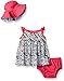 Gerber Baby Girls 3-Piece Sundress, Diaper Cover and Hat Set, zebra, 12 Months