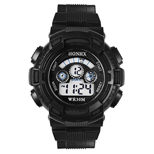 Sannysis Men Multi Function Waterproof Aviation LED Analog-Digital Sports Watch (Black)