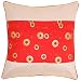 Decorative Handmade Cushion Cover / Pillow Sham With Gold Floral Design - Two Tone Red & Beige