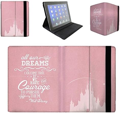 Flip Case For Apple iPad Air 2 Flip Cover - Pink Dreams Can Come True Walt Disney Quote Protective Folio