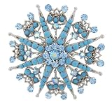 Blue Starburst Flower Pin Brooch