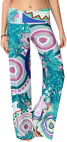 FXL Women Straight Loose Casual Long Floral Palazzo Pants As Picture L