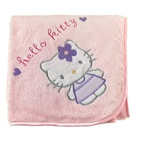 Lambs & Ivy Hello Kitty Faux Fur Blanket with Applique