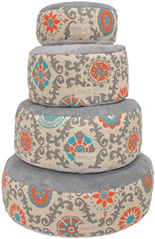 Rosa Turquoise &amp; Orange Pet Pouf (Lrg 8"Hx29"W)