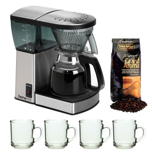 Bonavita BV1800 8 Cup Coffee Maker With Glass Carafe with 4 pcs 10oz