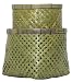 Natural Hand Woven Split Bamboo Nested Baskets Set of Two - Large=11"D - 8"H