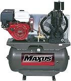 Maxus EX8006 13 Horsepower 30 Gallon Oiled Single Hot Dog Gas Compressor with Electric Start