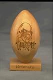 Nebraska Cornhuskers Helmet Mini Laser Engraved Solid Maple Wood Football by Gridworks
