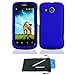 For Huawei Vision 2 II Rubberized Hard Snap On Phone Protector Cover with Stylus Pen and ApexGears (TM) Phone Bag (Blue)