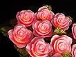 Set of 10 Pink Victorian Rose Flower Novelty Christmas Lights - Green Wire
