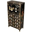 Handmade 50" Chinese Black Lacquer Storage Cabinet Mother of Pearl & Jade - Imperial Family Design