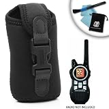 4-Pack Dura-Neoprene Protective Two-Way Radio Carrying Case with Belt Clip for Motorola MR350R / MH230R / EM1000R / MC220R and more! ** Includes Radio Cleaning Kit**