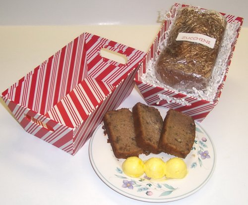 Scott's Cakes Zucchini Bread in a Candy Stripe Tray by Scott's Cakes