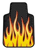 Yellow And Orange Flames Style Universal-Fit Molded Front Floor Mats - Set of 2