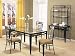 All new item 5 pc metal and glass dining table set with stone inlay on table and chairs