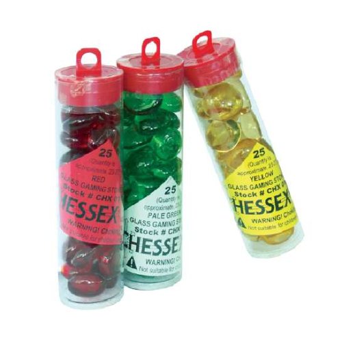 Chessex 01138 - Glasspielsteine schwarz (23-27)
