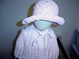 Pc602iv,hand Crocheted Ivory Cotton Girls Poncho, Hat Set