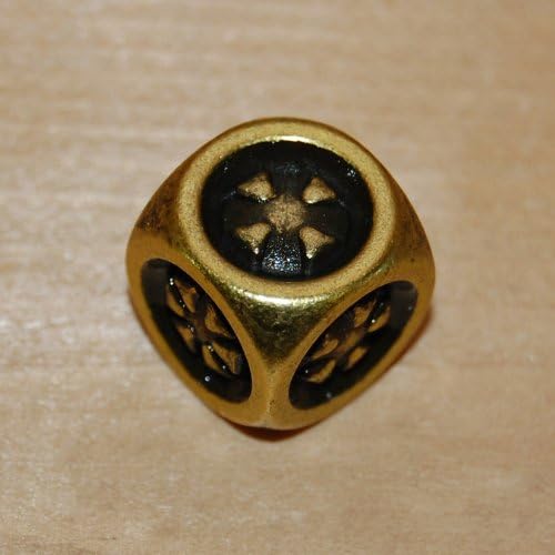 1 (One) Single IronDie: Solid Metal Italian Dice - Yellow Assault (Die-Cast Designer Six-Sided Die / d6)