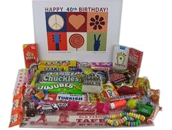 40th Birthday Gift Box Peace & Love - Retro Candy