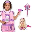 Melissa & Doug Hairstylist Dress Up Costume with Barbie Styling Head Blonde Set of 3 Items