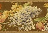 Chocolate Floral Mix Wallpaper Border