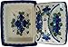 Polish Pottery Ceramika Boleslawiec,  0352/162, Butter Dish Deep, 2 Cubes, Royal Blue Patterns with Blue Pansy Flower Motif