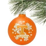 Tennessee Volunteers Orange Snowflake Glass Ornament