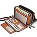 Teemzone Men's Genuine Leather Zipper Wallet Handbag Organizer Checkbook Purse (brown update version)