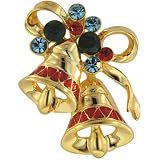 Gold Plated Christmas Bells Pin Brooch