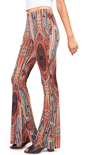 Pink Ice Women's Juniors Fun Boho Slim Fit Flared Palazzo Pants